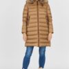BLAUER Brązowa kurtka puchowa damska z odpinanym futrem jenota