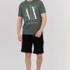 9079fab1e328bfe54f5c1264a06c6de79b5fd809 ARMANI EXCHANGE Szaro-zielony t-shirt męski z dużym logo
