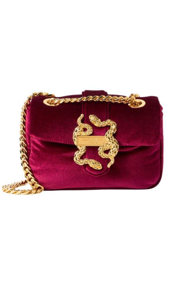 JUST CAVALLI Malinowa kopertówka Iconic Iconic Snakes Puffy - Style 3