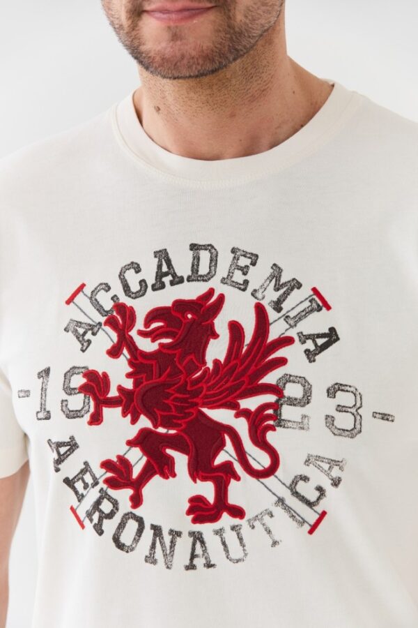 AERONAUTICA MILITARE Beżowy bawełniany męski t-shirt M.C