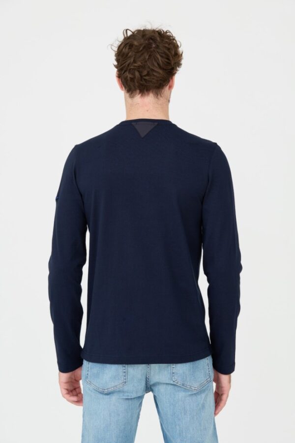 AERONAUTICA MILITARE Granatowy męski longsleeve bawełniany
