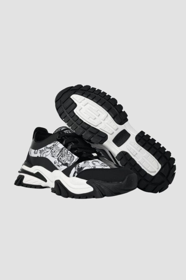VERSACE JEANS COUTURE Czarno-białe sneakersy męskie Fondo New Trail Trek Dis. 10