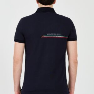 913ed64d18f4c7676a10421c7b0d4360ff2cfa56 AERONAUTICA MILITARE Granatowe męskie polo Frecce Tricolori Embroidered