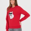 KARL LAGERFELD Czerwona damska bluza Ikonik 2.0