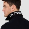 LA MARTINA Czarny męski longsleeve polo HEAVY JERSEY