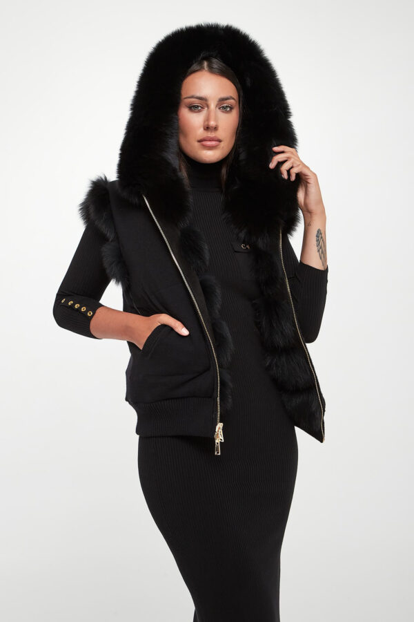 92a2516c8f984367e05b68eddc5f11b9945356a2 Kamizelka damska futrzana dwustronna z lisa SUPREMA