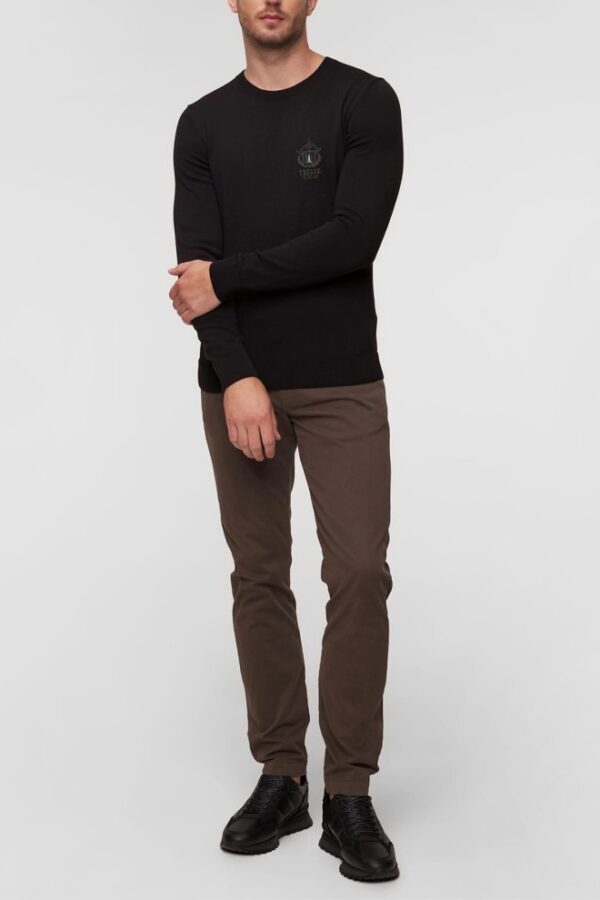 AERONAUTICA MILITARE Czarny męski sweter Crew Neck