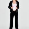 JUICY COUTURE Czarne spodnie dresowe damskie z weluru