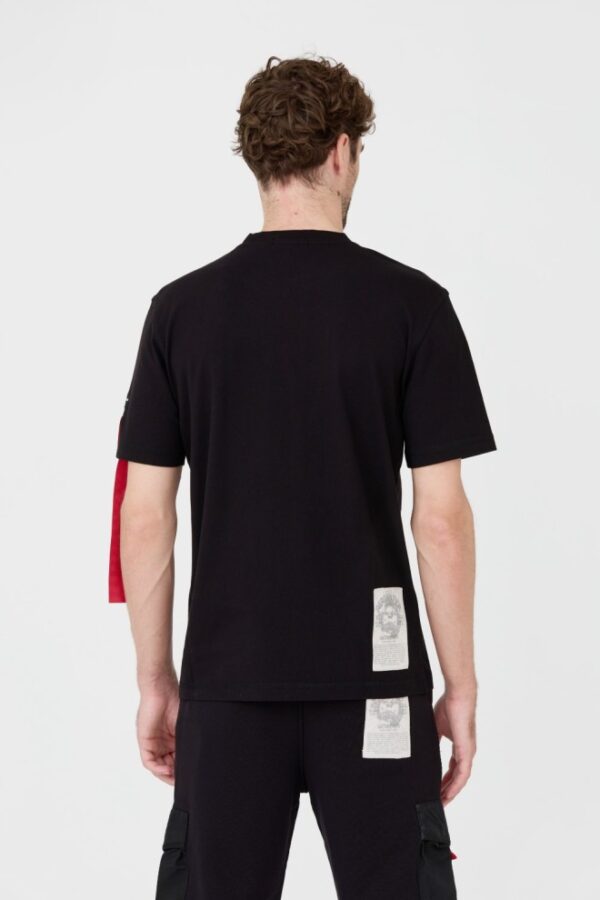 AERONAUTICA MILITARE Czarny męski bawełniany t-shirt