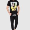 DSQUARED2 Czarny męski t-shirt z bobem marleyem
