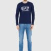 EA7 Granatowy męski bawełniany longsleeve