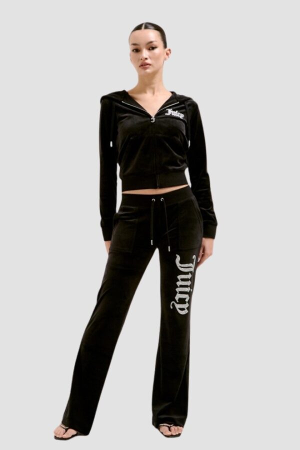 JUICY COUTURE Czarne damskie spodnie dresowe Layla Caviar Trackpant