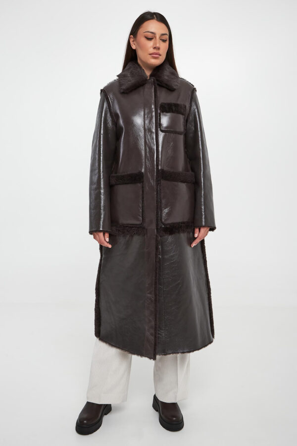 94418ff4a63f977bff3a0ccc92834a9fcd822a03 Płaszcz damski skórzany dwustronny DIEGO