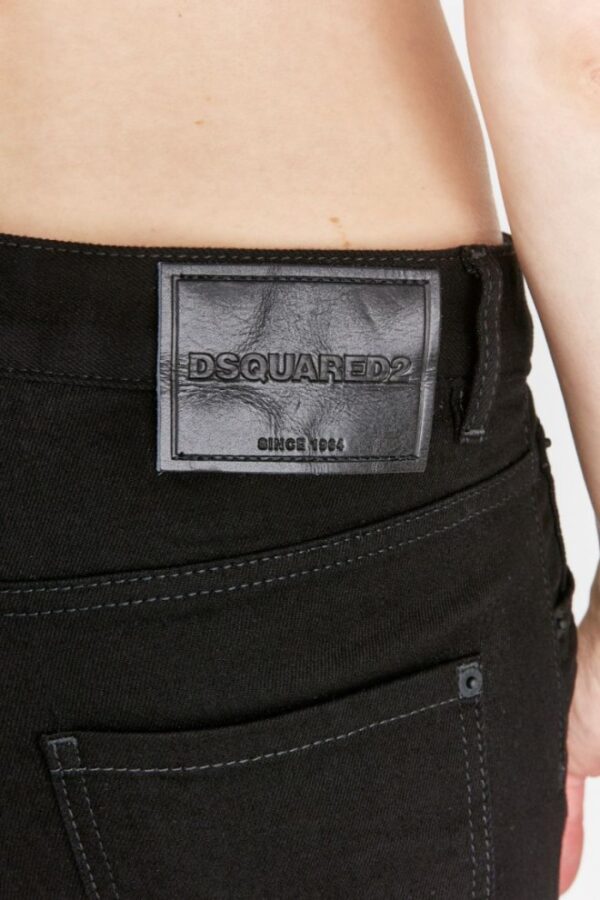 DSQUARED2 Icon forever cool girl cropped jeans czarne jeansy damskie