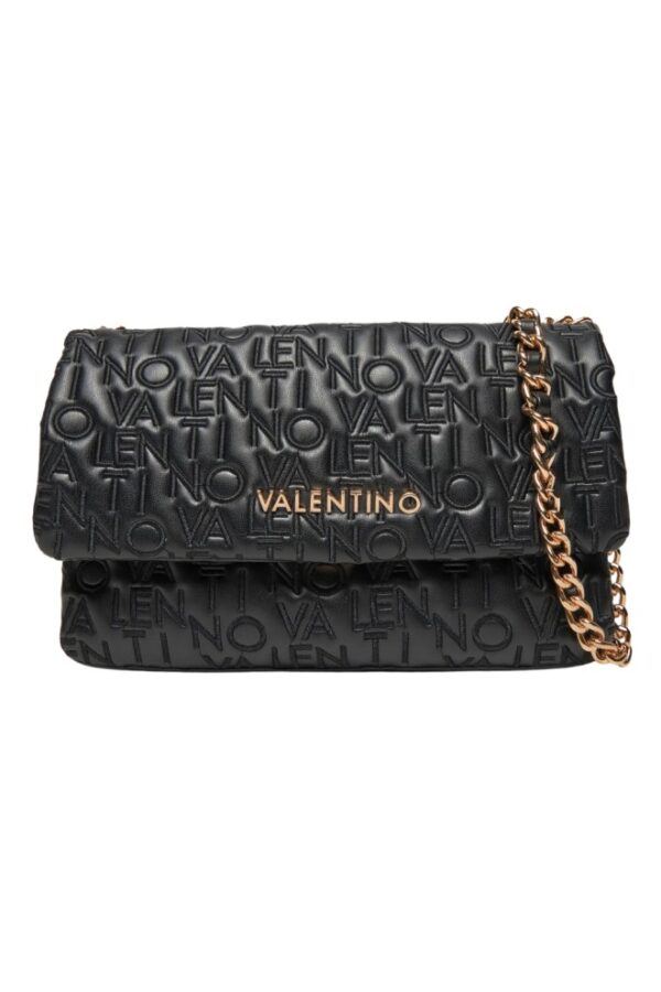 VALENTINO Czarna logowana damska torebka Dram Flap Bag
