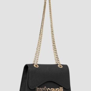 JUST CAVALLI Czarna mini torebka damska Metal Lettering Style 7
