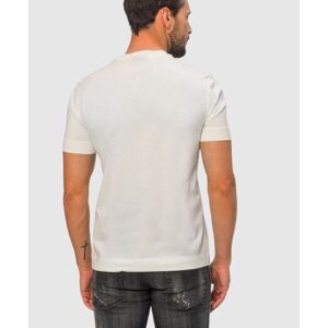 952b8f509094eb532564b3a04761cb0efc8402ee EMPORIO ARMANI Biały t-shirt męski ze srebrnym logo