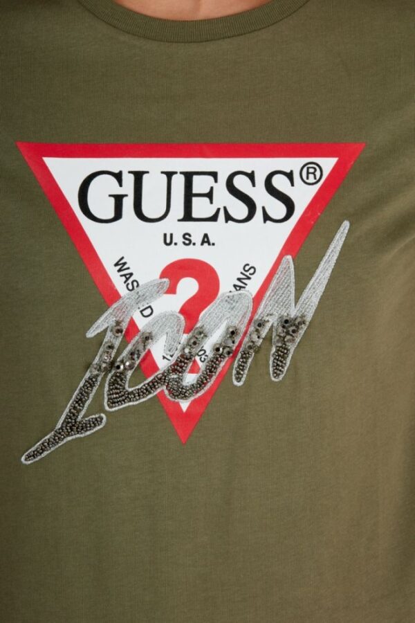 9550544b46ca50591edbe9f445c22269072c8cef GUESS Zielony t-shirt damski bawełniany icon