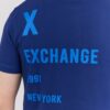 ARMANI EXCHANGE Granatowa męska koszulka polo z nadrukiem