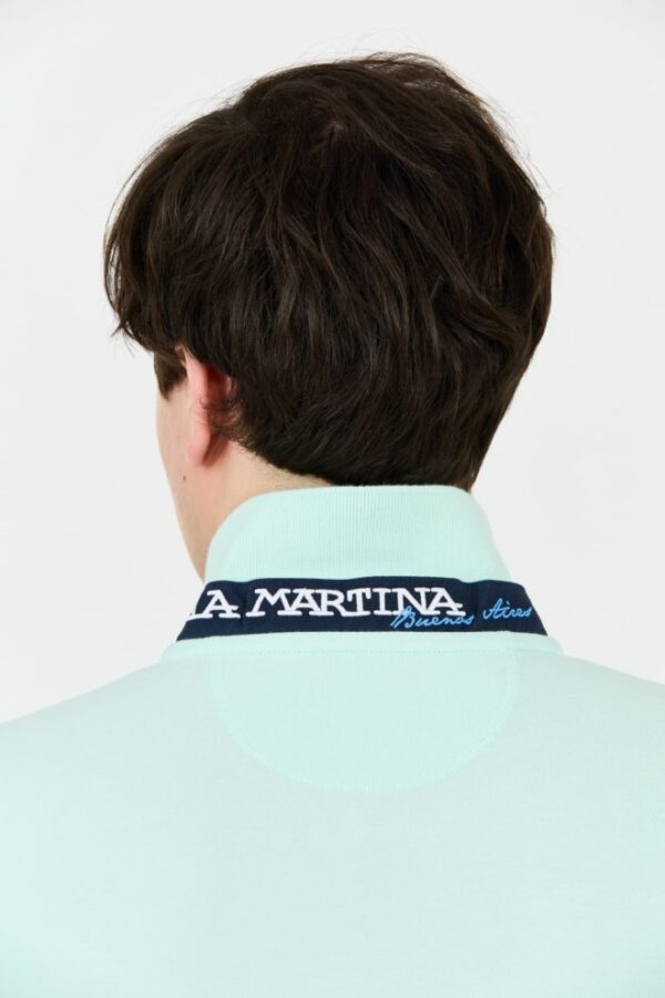 LA MARTINA Miętowe męskie polo z małym logo