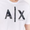 ARMANI EXCHANGE Biały t-shirt męski z szarym logo