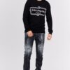 BALMAIN Czarny sweter męski z wełny merino