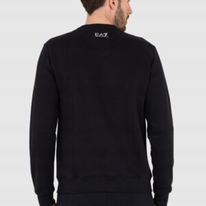 EA7 Czarna bluza męska z niebieskim logo