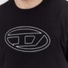 DIESEL Czarny t-shirt męski z wytłaczanym logo