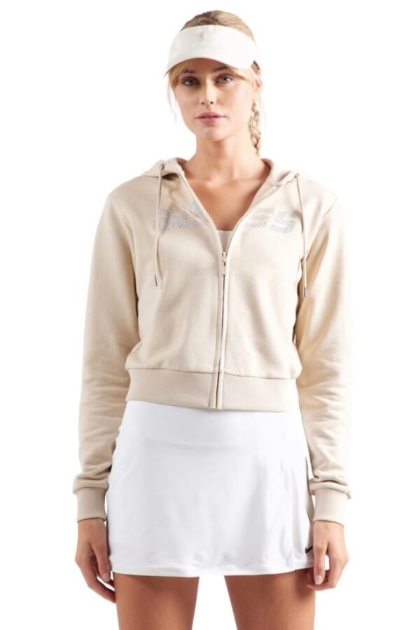 GUESS Beżowa bluza damska z cyrkoniami Primula