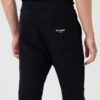 BALMAIN Czarne męskie spodnie dresowe Ribbed Flock Sweatpants