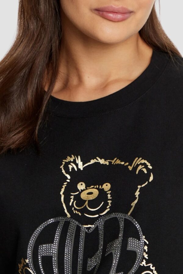 GUESS Czarny t-shirt damski Bear Boxy