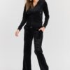 JUICY COUTURE Damska czarna bluza Robertson Jewelled Velour Hoodie