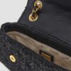 GUESS Czarna tweedowa torebka Giully Mini