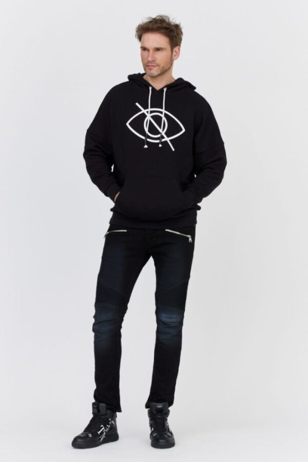 99b8fa989b82b70117fa270f806cb6406ee2487e PALM ANGELS Czarna bluza męska z białym printem