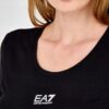 EA7 Damski t-shirt czarny z logo na środku