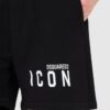 DSQUARED2 Czarne szorty męskie z logo icon
