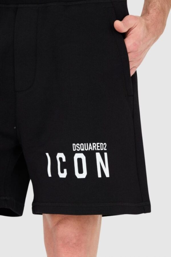 DSQUARED2 Czarne szorty męskie z logo icon