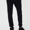 BALMAIN Czarne męskie spodnie dresowe Ribbed Flock Sweatpants