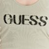 99f8303b5d99889466a4ab9252d11e30c8af772b GUESS Jasnozielony top damski z logo z koralików