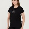 EMPORIO ARMANI Czarny damski t-shirt Uni Logo Printe