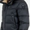 BLAUER Czarna puchowa kurtka męska Tracy z kapturem