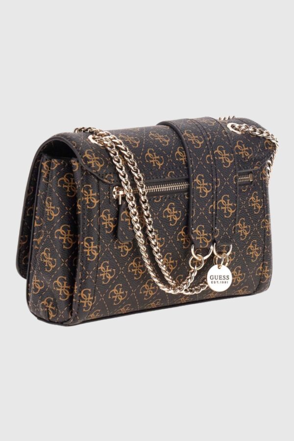 GUESS Brązowa damska kopertówka Noelle II