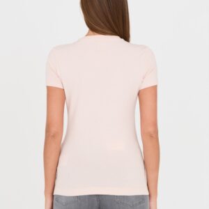 GUESS Różowy damski t-shirt bawełniany z logo
