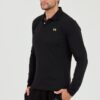 LA MARTINA Czarny męski longsleeve polo Piquet Stretch