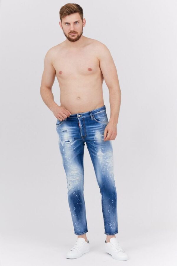 9b4e497d995ab5952440252ec41f8d52757514b2 DSQUARED2 Niebieskie jeansy męskie skater jean, Rozmiar 48