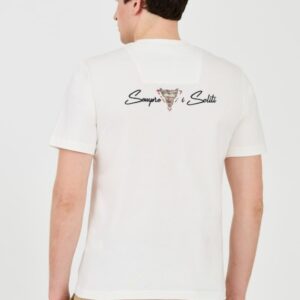 AERONAUTICA MILITARE Biały bawełniany męski t-shirt Short Sleeve