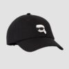 KARL LAGERFELD Czarna czapka z daszkiem Ikon Cap