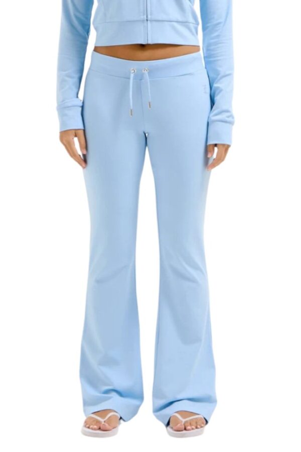 JUICY COUTURE Błękitne damskie spodnie dresowe Single Jersey Apollo Low Rise