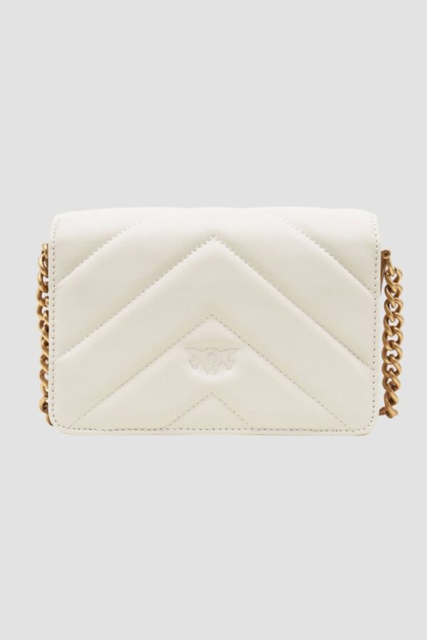 PINKO Beżowa kopertówka Love Click Mini AW