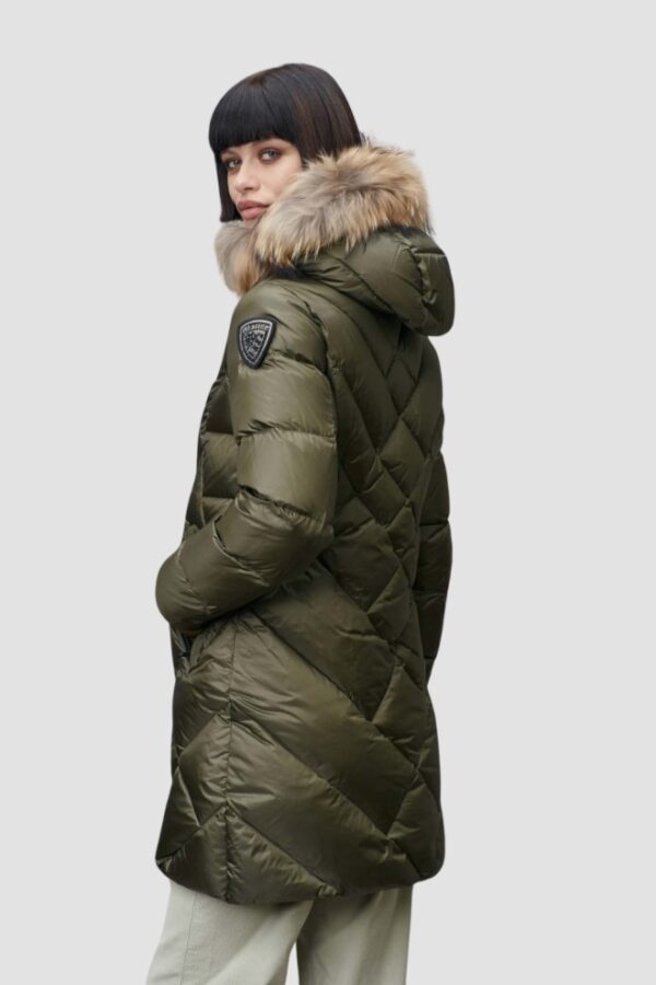 9c09a7e64c69b3b5db650d08de2cb6ee8ecf6d8d BLAUER Zielona damska kurtka Althea Raincoat Long Jackets